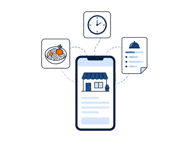 スマホで店舗情報を確認するイメージ