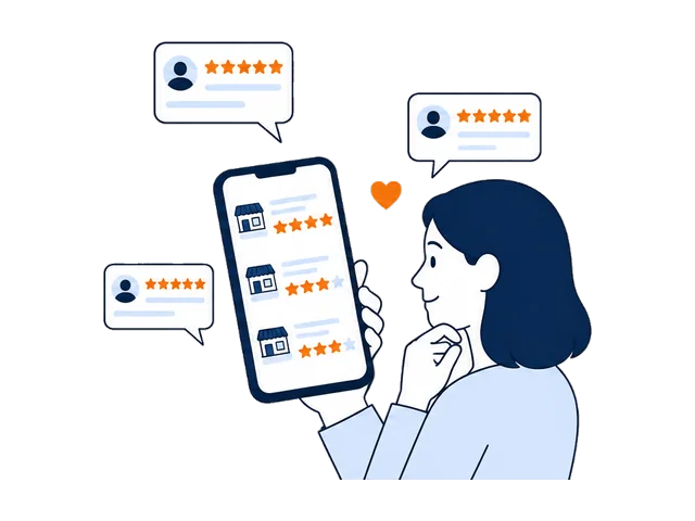 口コミを見てお店を選ぶイメージ